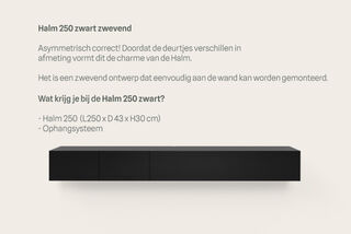 TV-meubel, zwart, excl. Frame, RAAT, Halm 250, Zwart